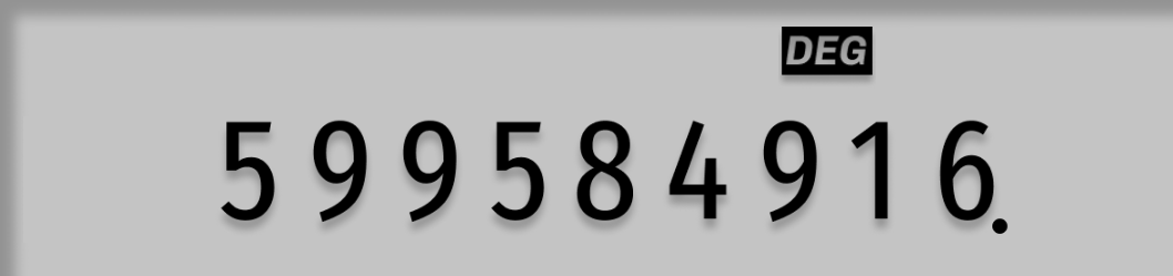 Display shows 599584916.