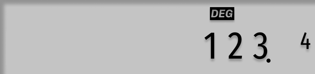 Display shows 123. with exponent 4