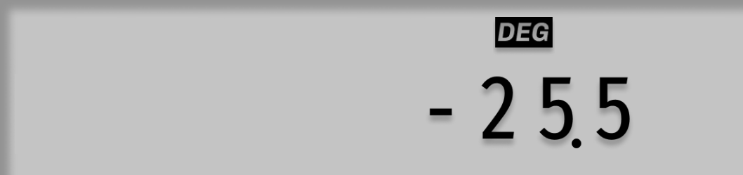 Display shows −25.5