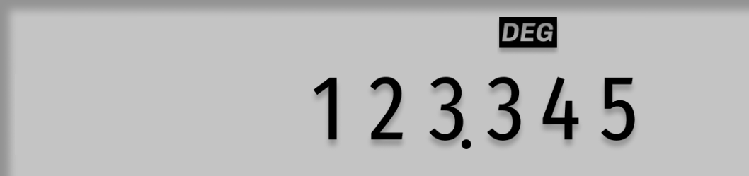 Display shows 123.345