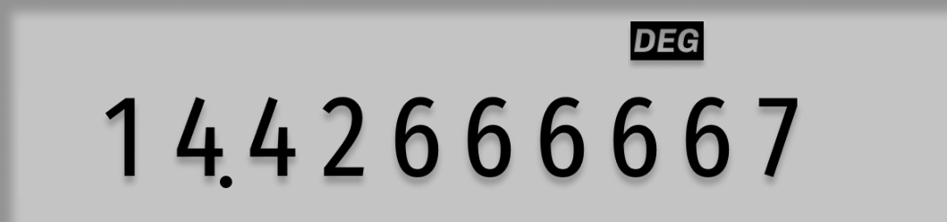Display shows 14.42666667