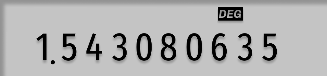 Display shows 1.543080635