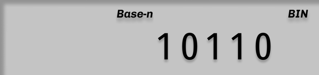 Display shows binary 10110 (= decimal 22)